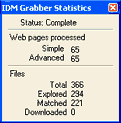 grabber statistics window